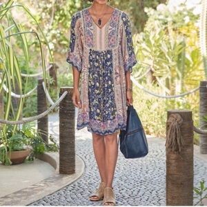 Sundance boho mixed print dress